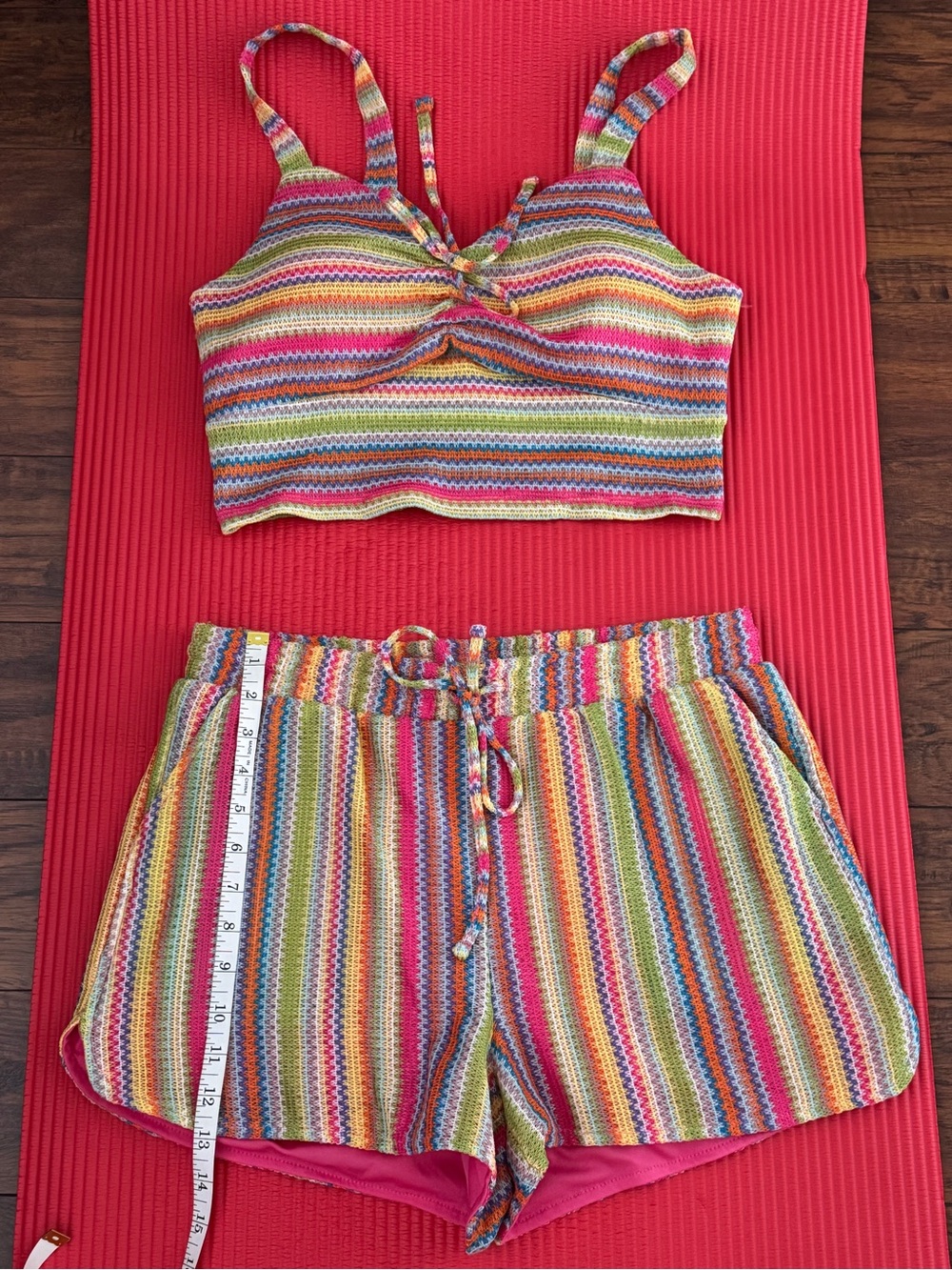No Boundaries Multicolor Crochet Tank & Shorts Set